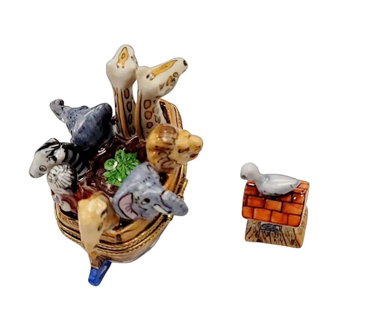 Noah's Ark Limoges Box Figurine Porcelain Limoges Religion Christian French Trinket Box