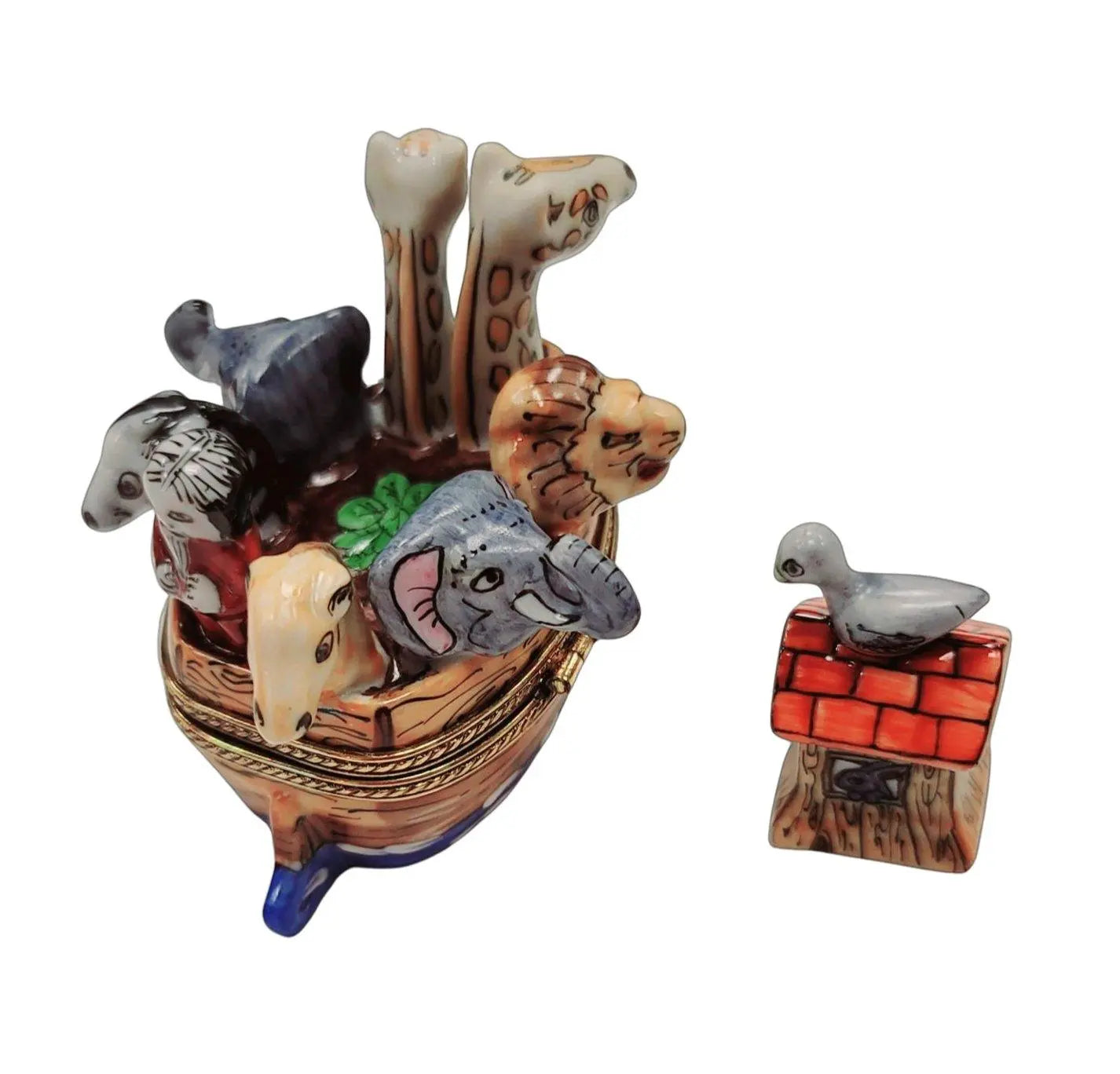 Noah's Ark Limoges Box Figurine Porcelain Limoges Religion Christian French Trinket Box
