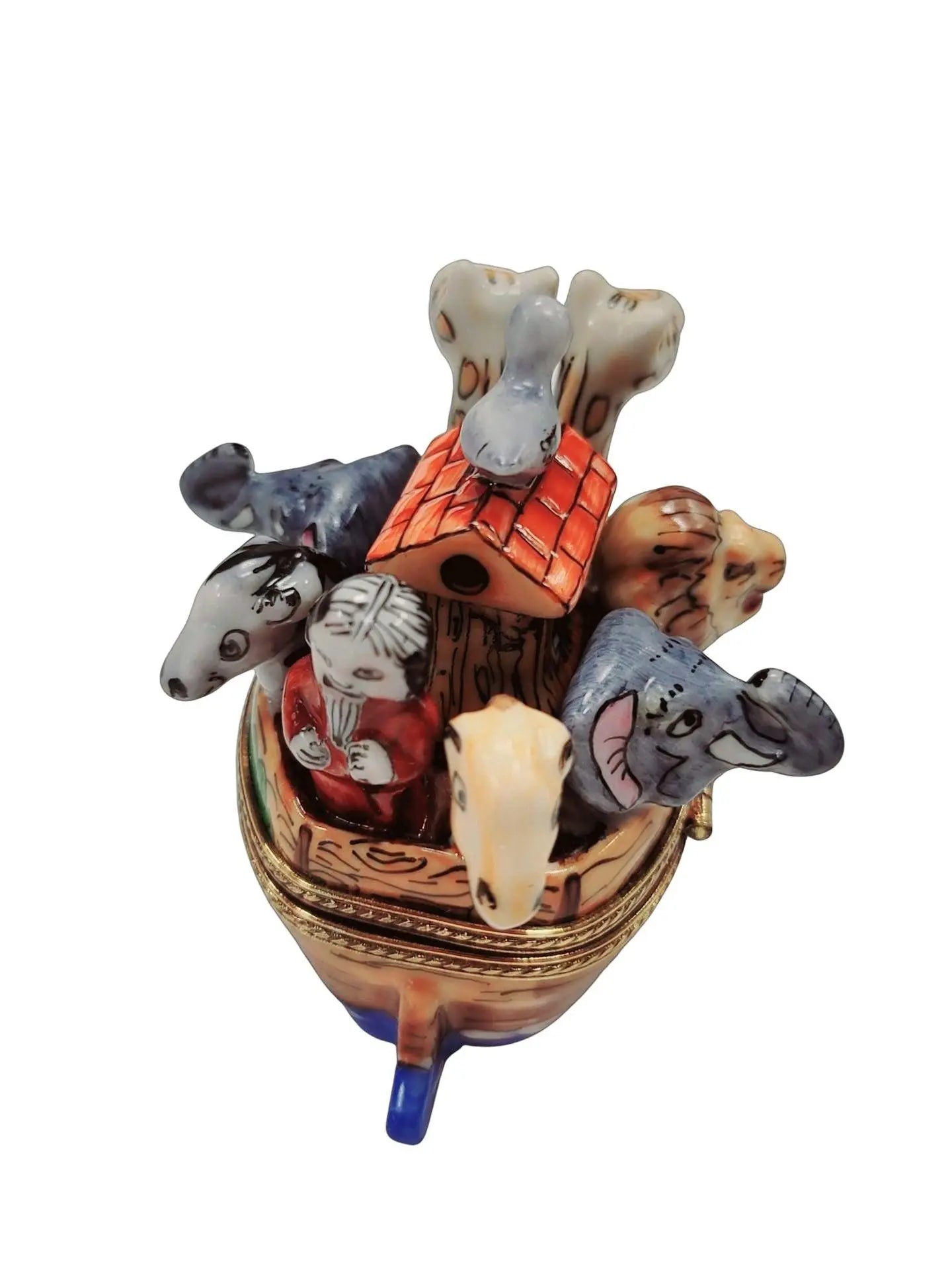 Noah's Ark Limoges Box Figurine Porcelain Limoges Religion Christian French Trinket Box