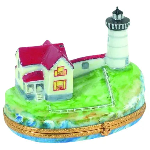 Nubble Lighthouse Porcelain Limoges beach ocean travel French Trinket Box
