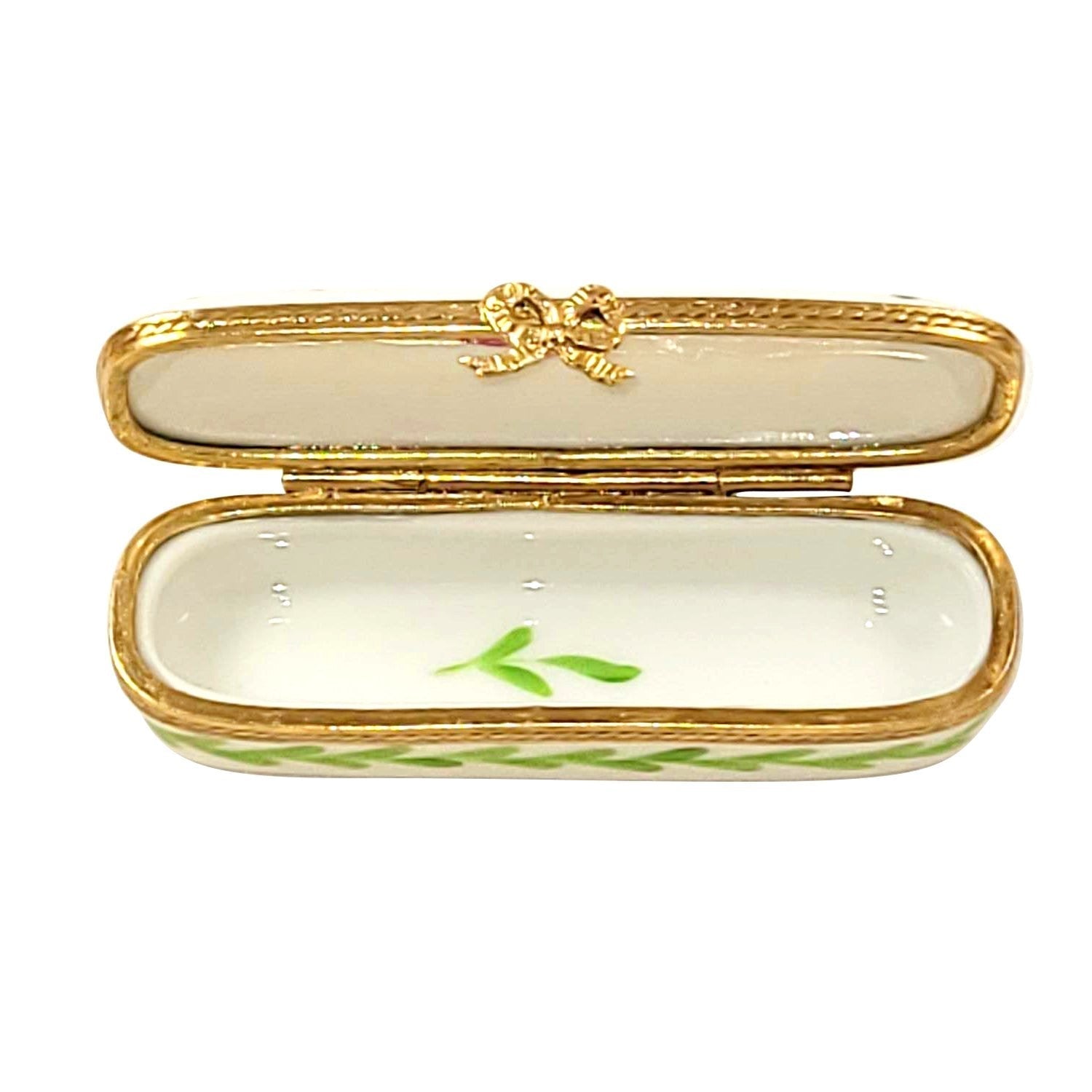 Oblong Happy Anniversary Porcelain Limoges anniversary wedding French Trinket Box
