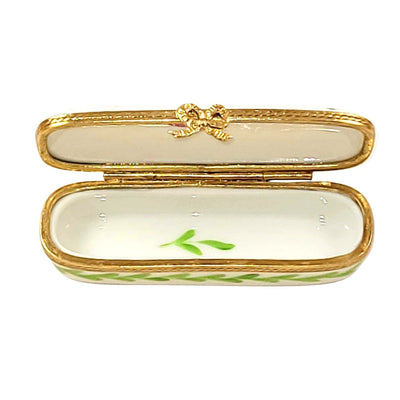 Oblong Happy Anniversary Porcelain Limoges anniversary wedding French Trinket Box