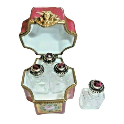 Octagonal Perfume Trinket Box Porcelain Limoges Perfume French Trinket Box