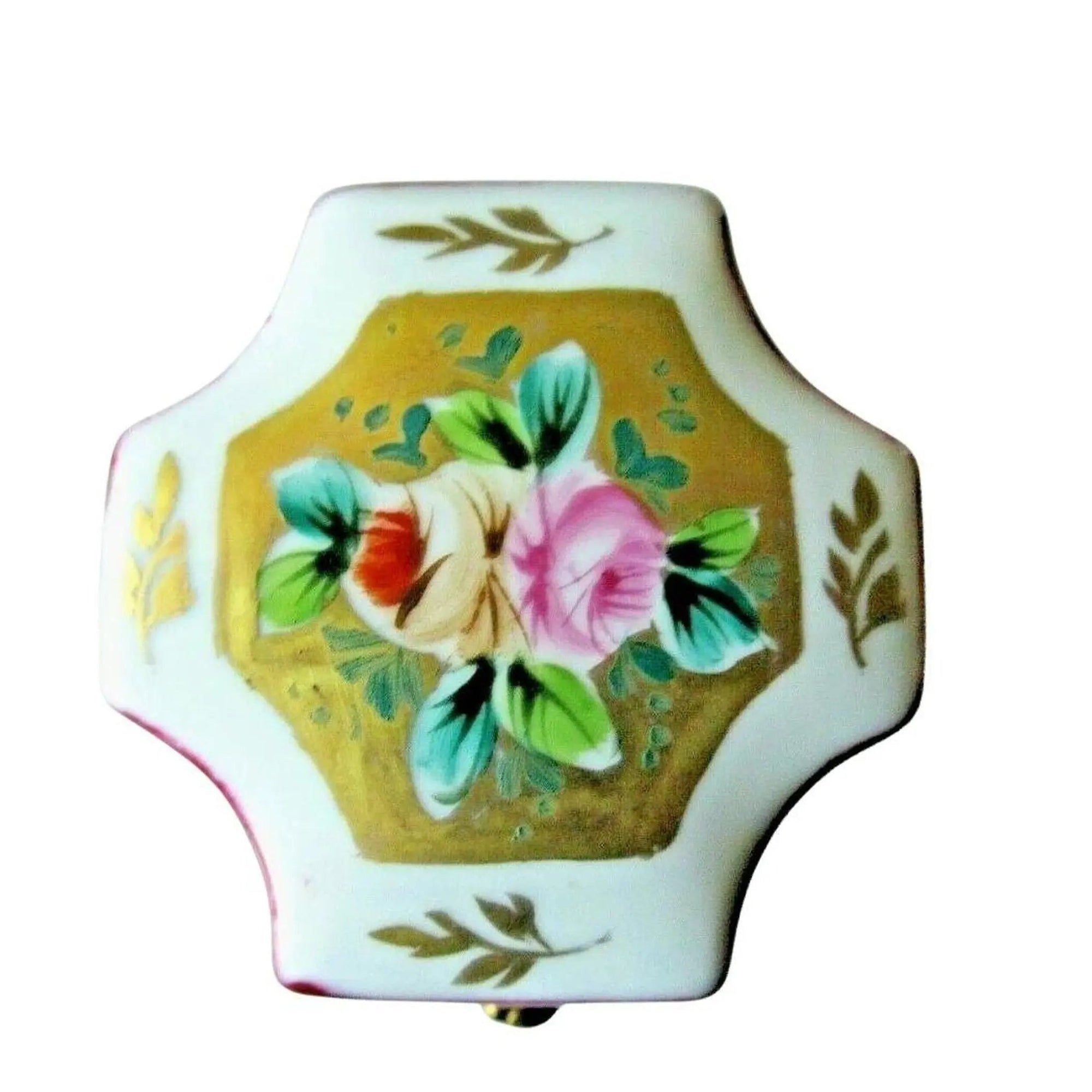 Octagonal Perfume Trinket Box Porcelain Limoges Perfume French Trinket Box