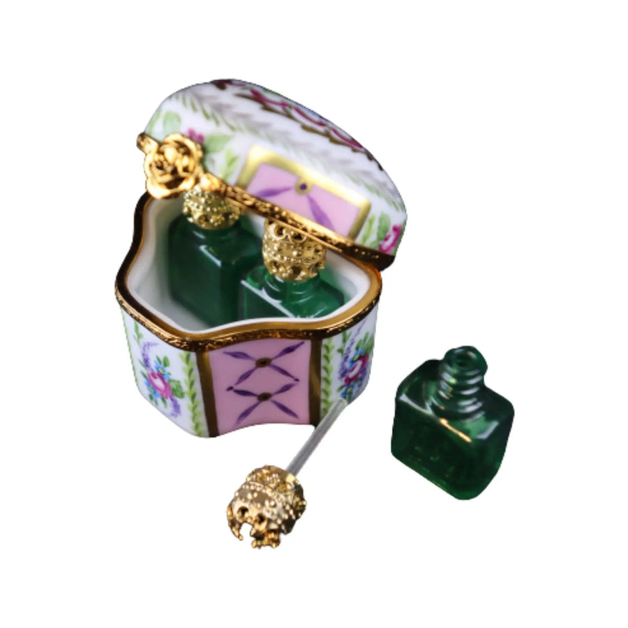 Odd Shape- 3 Perfume Bottles Porcelain Limoges Perfume French Trinket Box