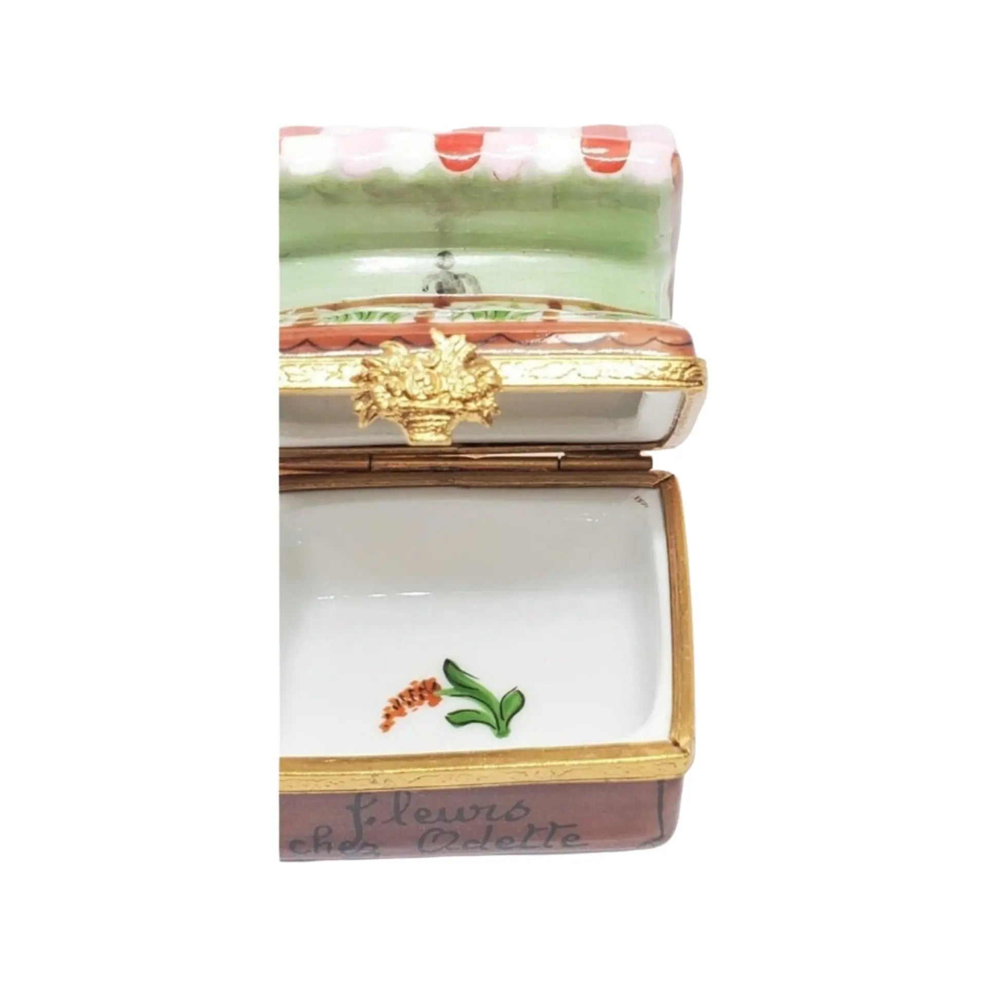 Odettes Florist Garden Porcelain Limoges Garden flowers French Trinket Box