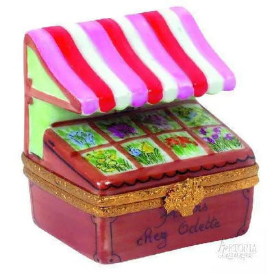 Odettes Florist Garden Porcelain Limoges Garden flowers French Trinket Box