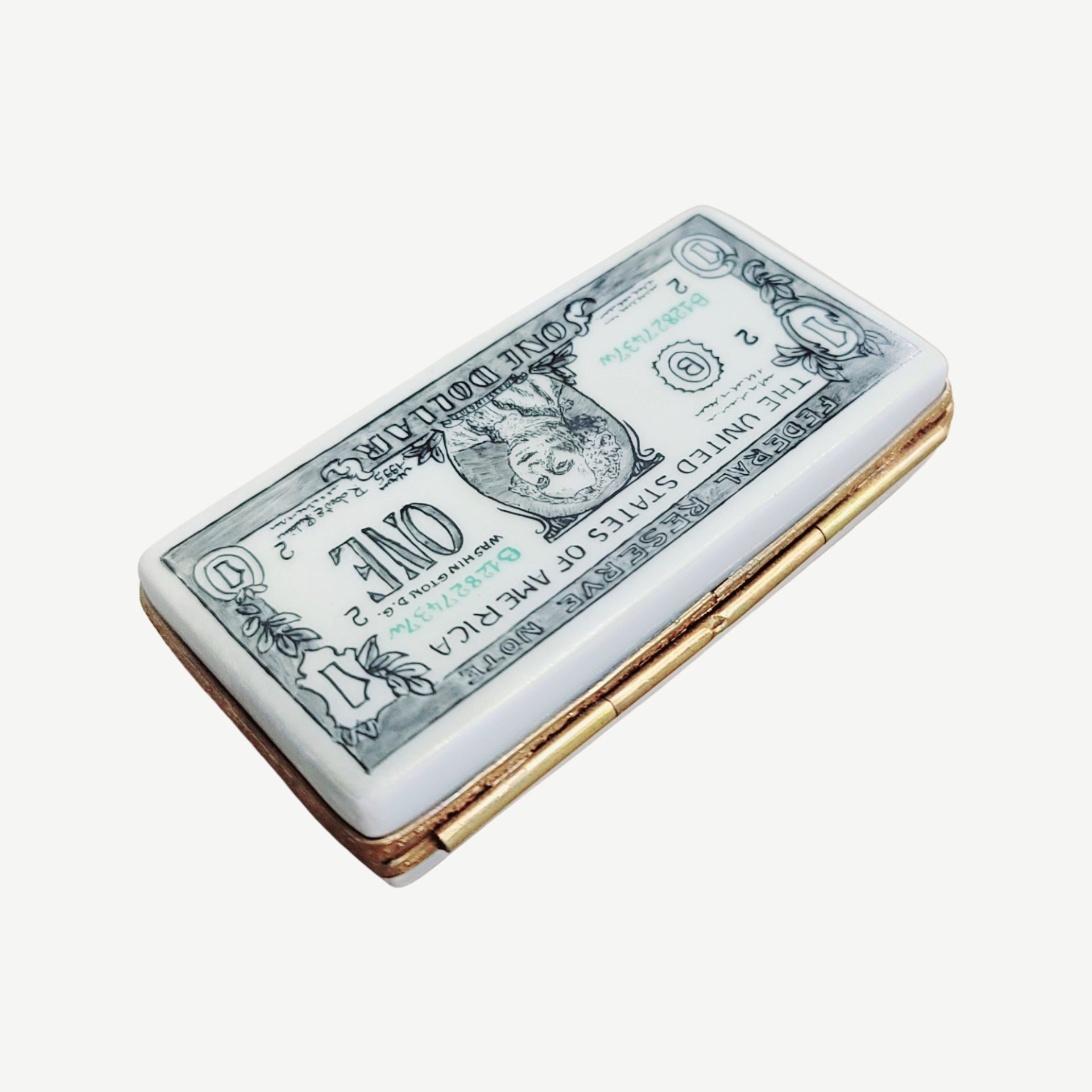 One Dollar Bill Limoges Box Porcelain Limoges united states professional French Trinket Box