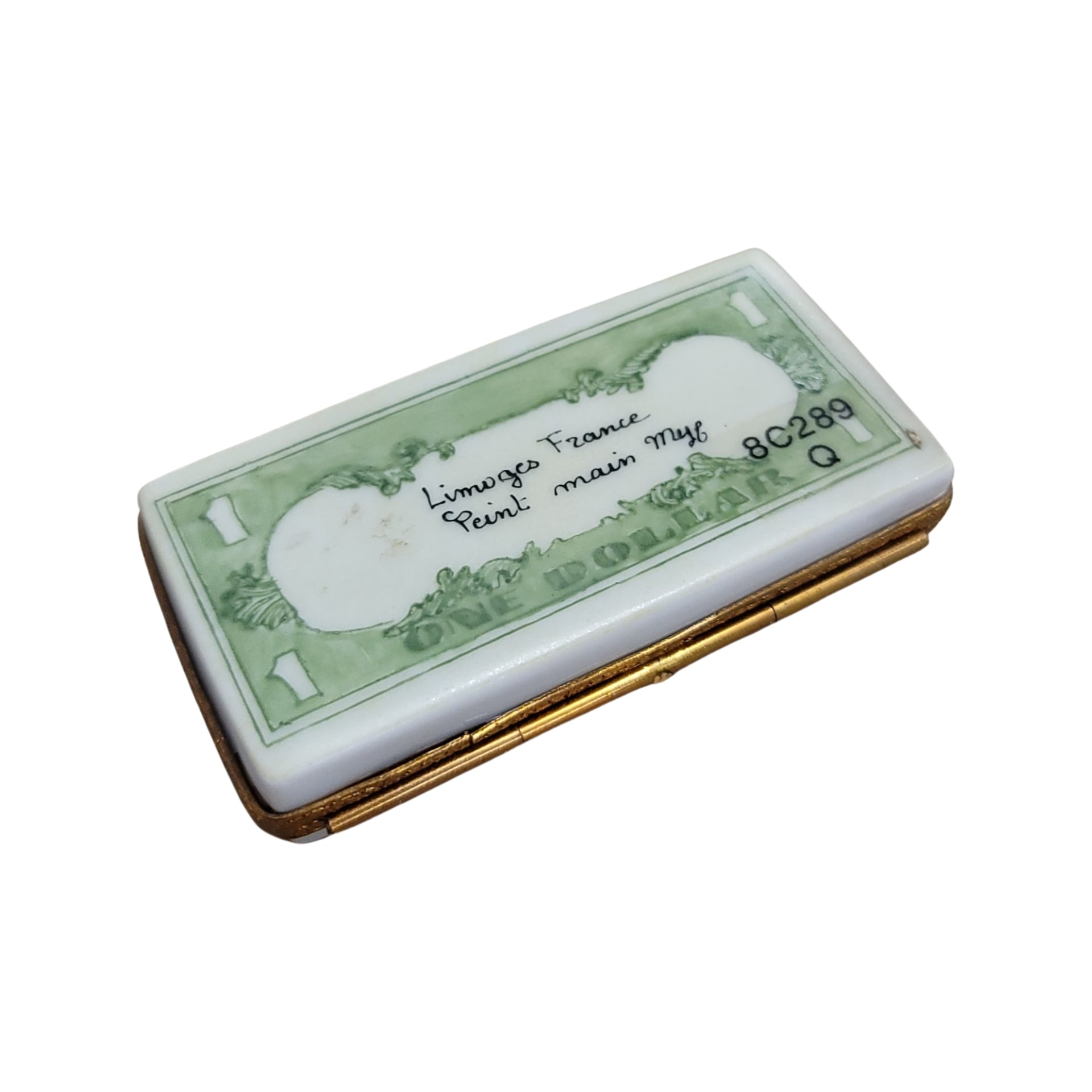 One Dollar Bill Limoges Box Porcelain Limoges united states professional French Trinket Box