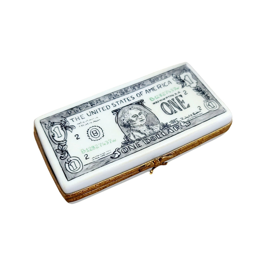 One Dollar Bill Limoges Box Porcelain Limoges united states professional French Trinket Box
