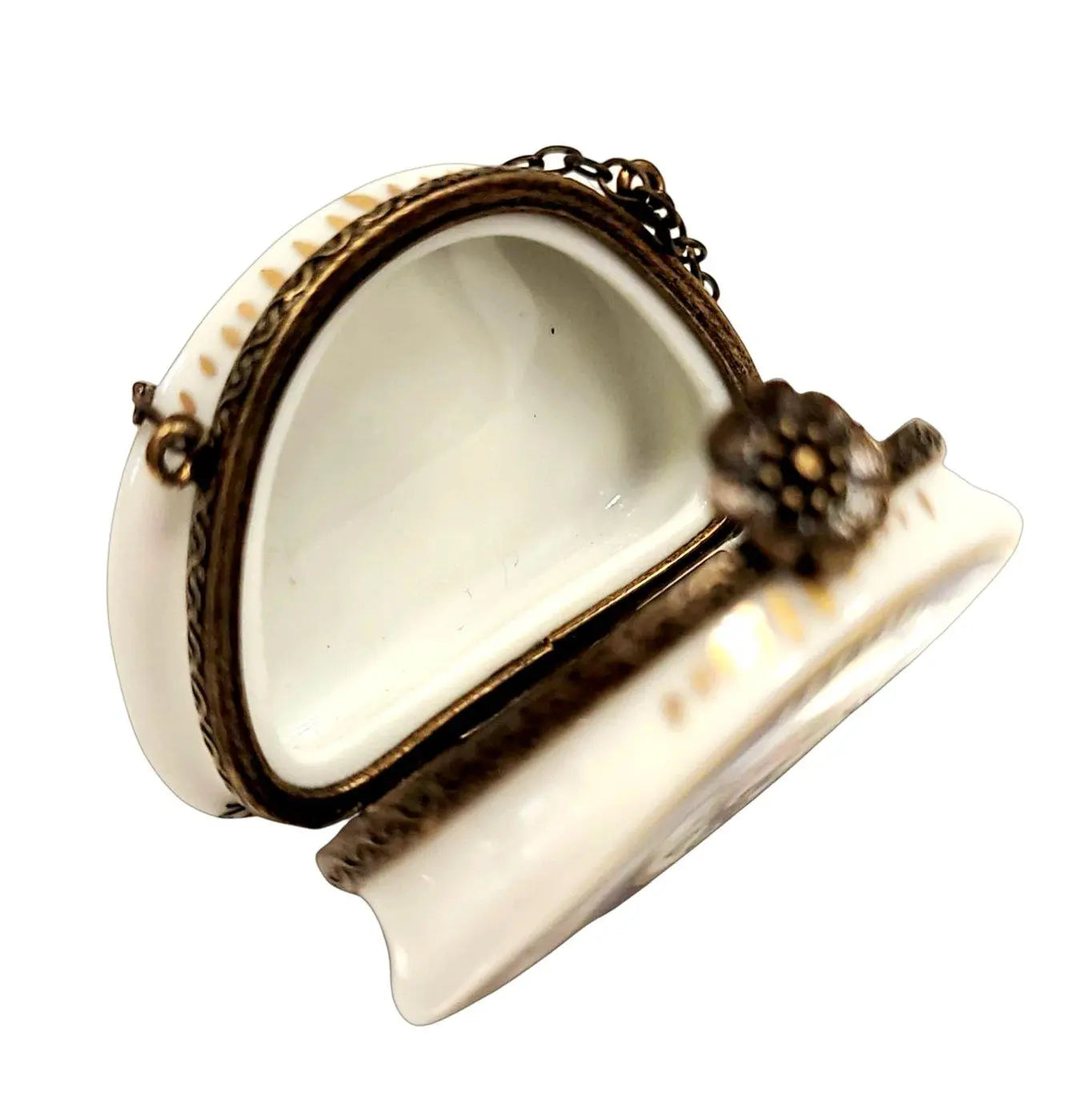 One of a Kind Blue Floral Box Porcelain Limoges purse trinket box French Trinket Box