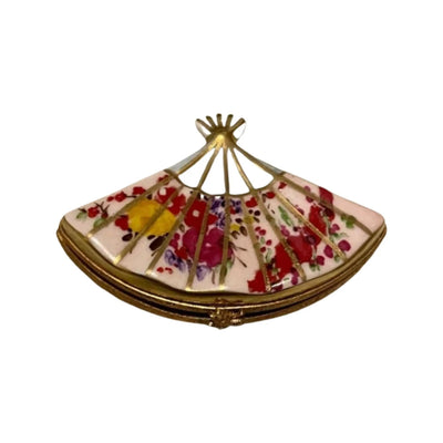 Oriental Fan Artoria Porcelain Limoges china travel fashion French Trinket Box