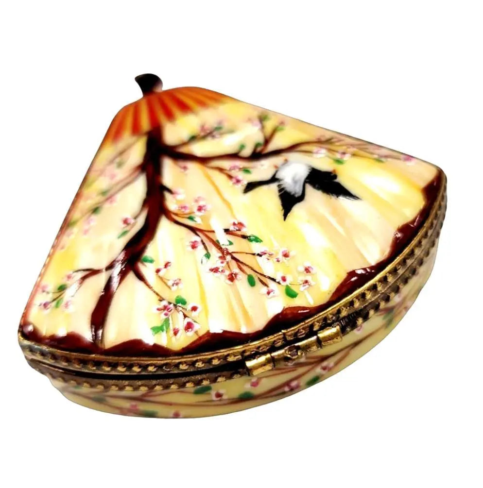 Oriental Fan Limoges Box Porcelain Limoges women fashion travel LIMOGES BOXES French Trinket Box