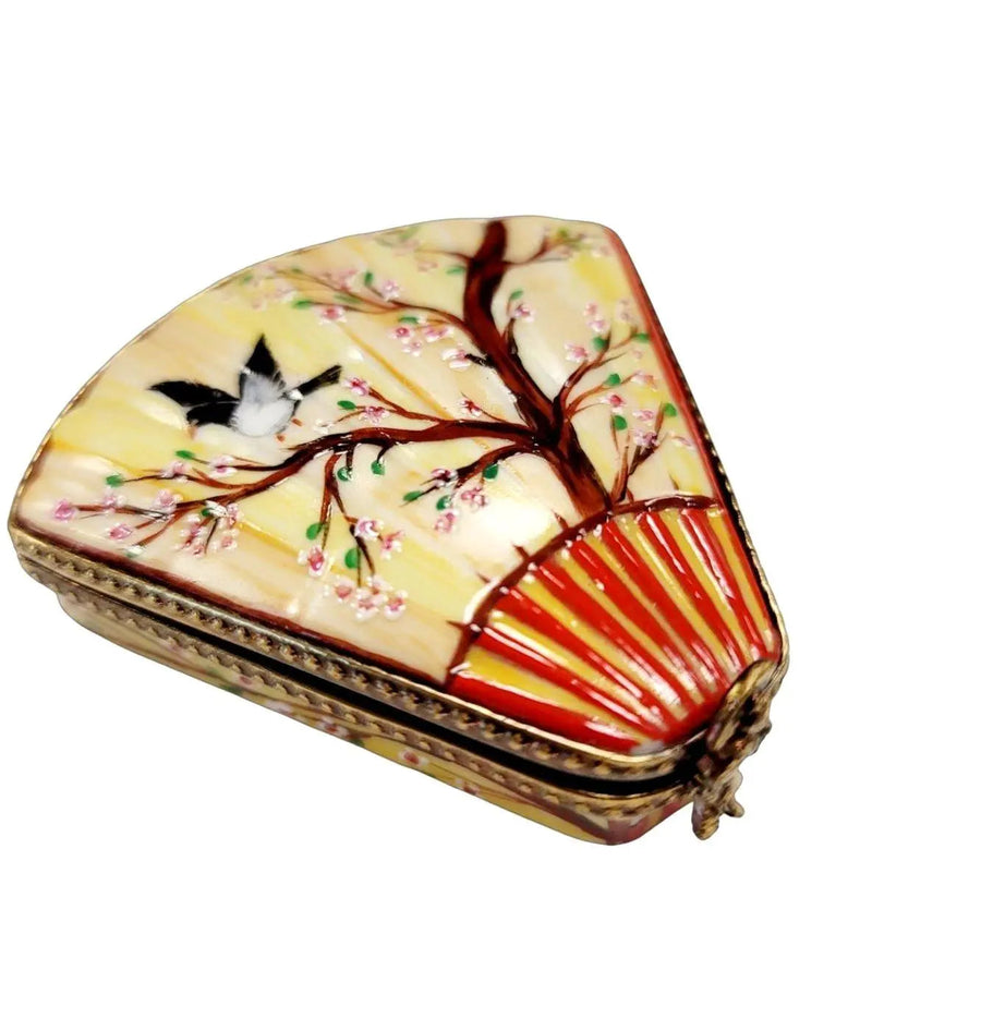 Oriental Fan Limoges Box Porcelain Limoges women fashion travel LIMOGES BOXES French Trinket Box
