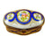 Oval with Blue & Flowers limoges box Porcelain Limoges French Trinket Box