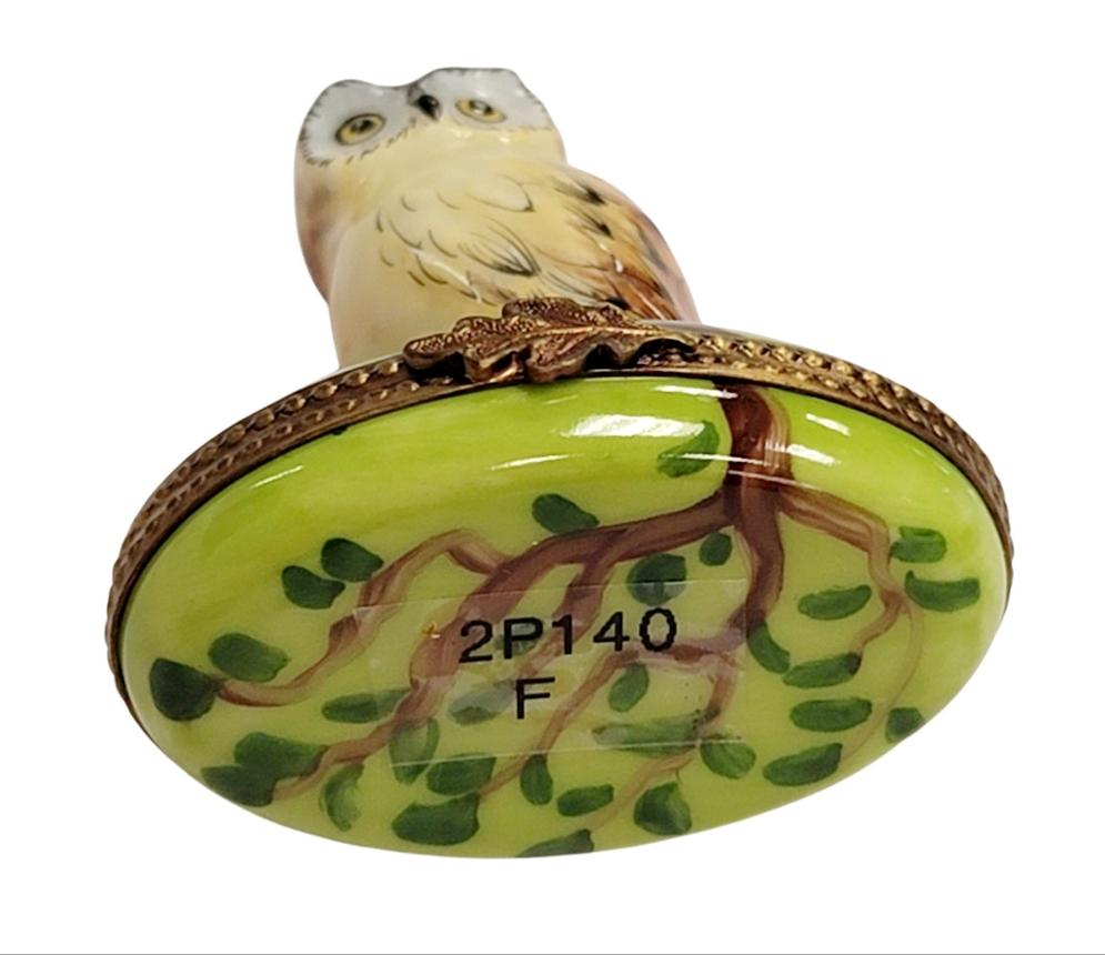 Owl Elegance Limoges Box Porcelain Limoges bird French Trinket Box