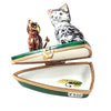 Owl and Pussy Cat Porcelain Limoges cat bird book kids French Trinket Box