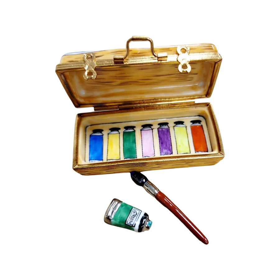 Paint Brush Limoges Box Figurine Porcelain Limoges fine art Baby LIMOGES BOXES French Trinket Box