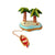 Palm Trees w Row Boat Porcelain Limoges beach ocean French Trinket Box