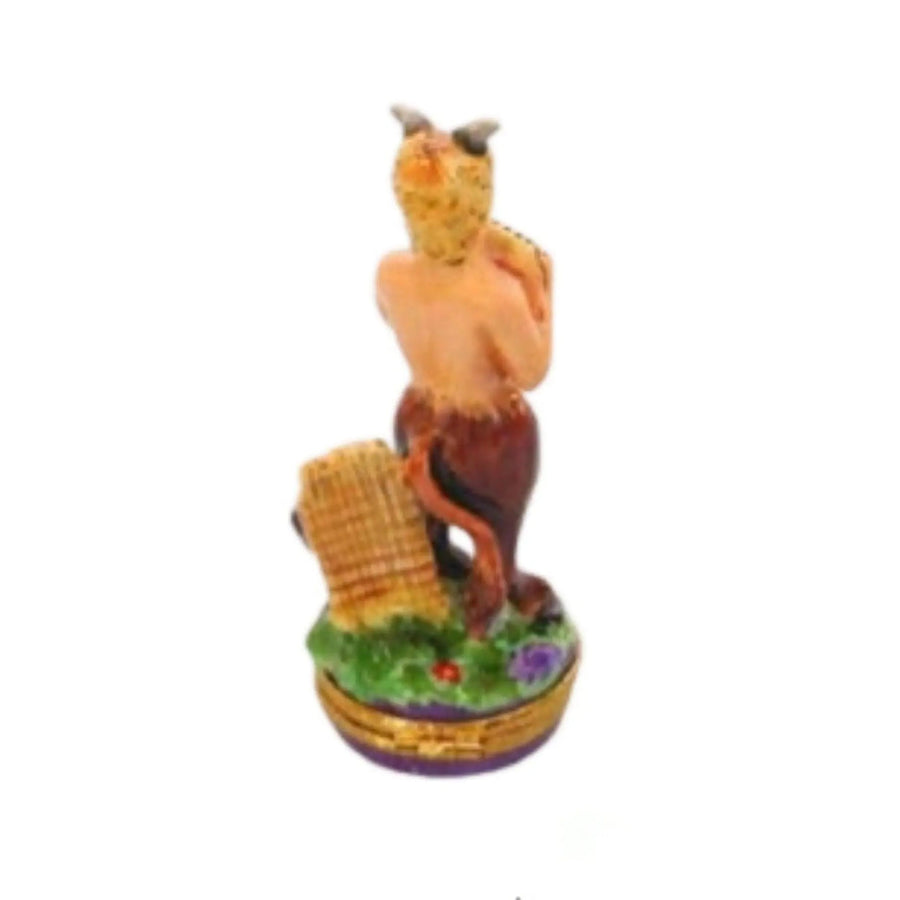 Pan Satyr Bacchus Mystical Porcelain Limoges myth fairy French Trinket Box