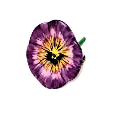 Pansy Purple Porcelain Limoges garden flowers French Trinket Box