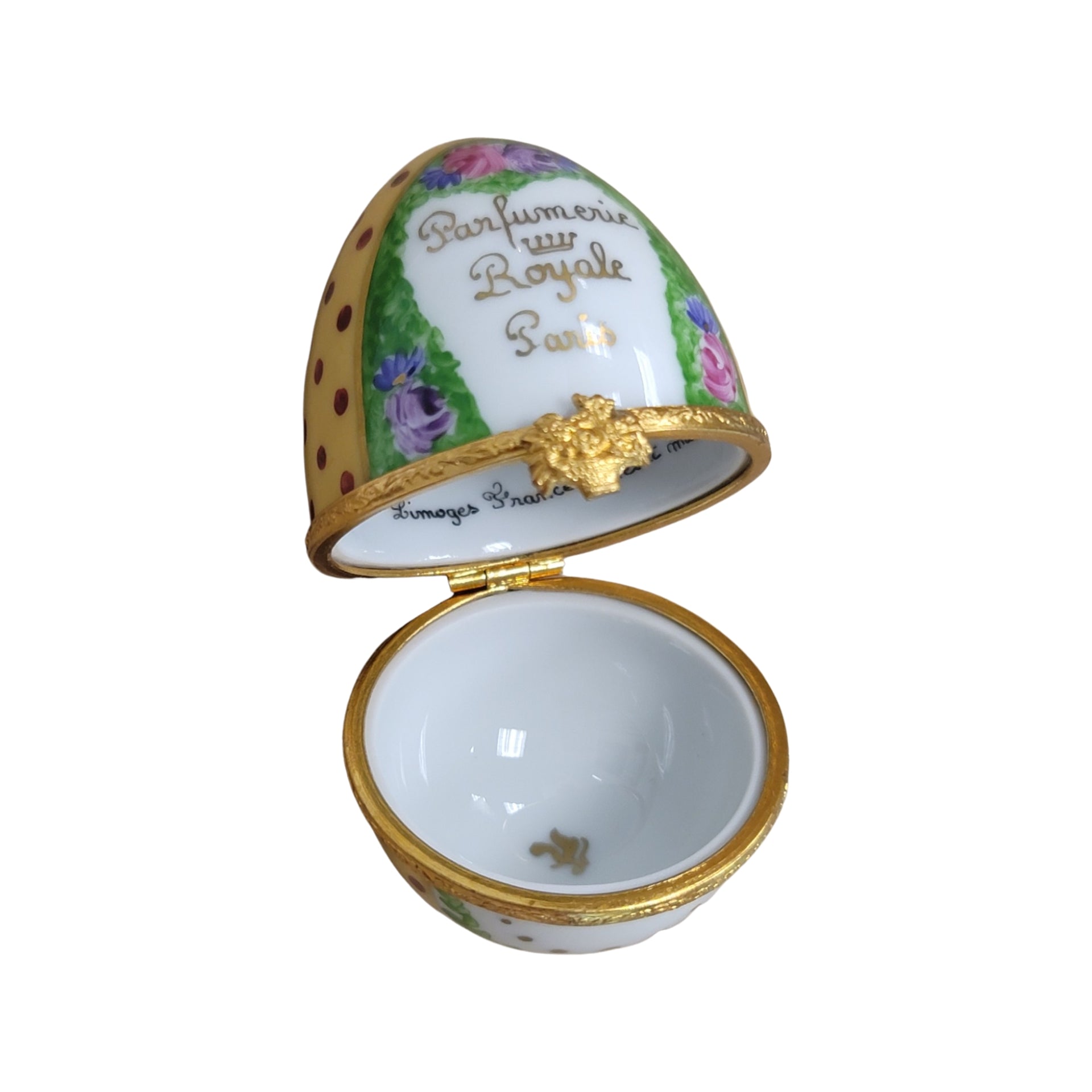 Parfumerie Paris Elegance Egg Porcelain Limoges Perfume Egg French Trinket Box