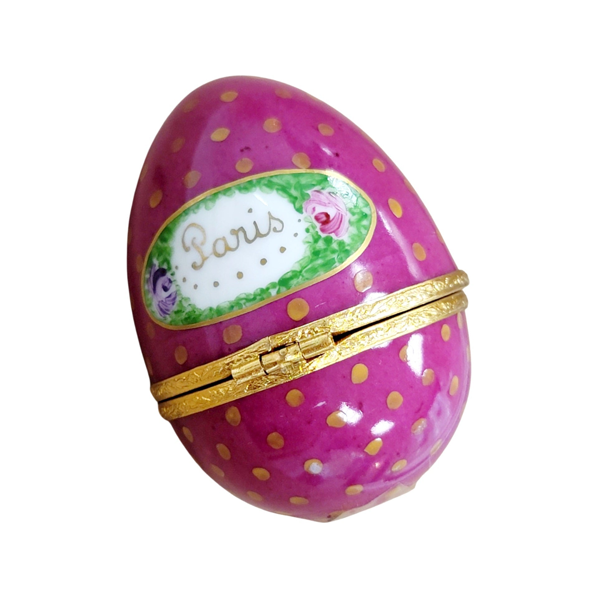 Parfumerie Paris Elegance Egg Porcelain Limoges Perfume Egg French Trinket Box