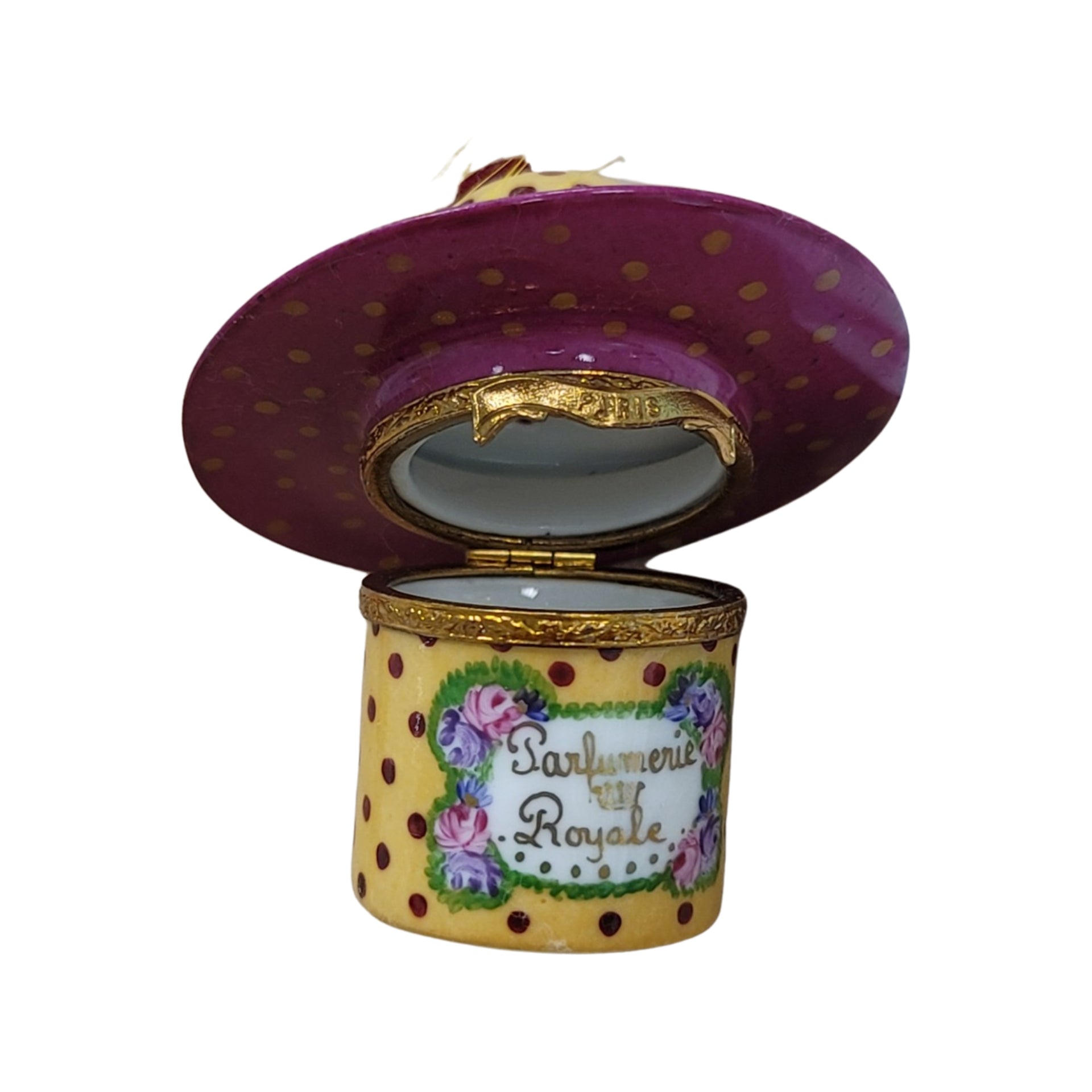 Parisian Elegance Hat Box Porcelain Limoges LIMOGES BOXES shoes hat French Trinket Box