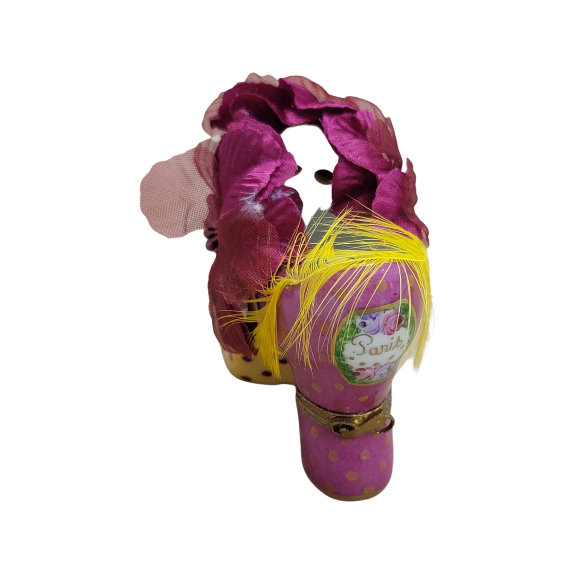 Elegant Parisian Shoe Box Porcelain Limoges LIMOGES BOXES shoes hat French Trinket Box