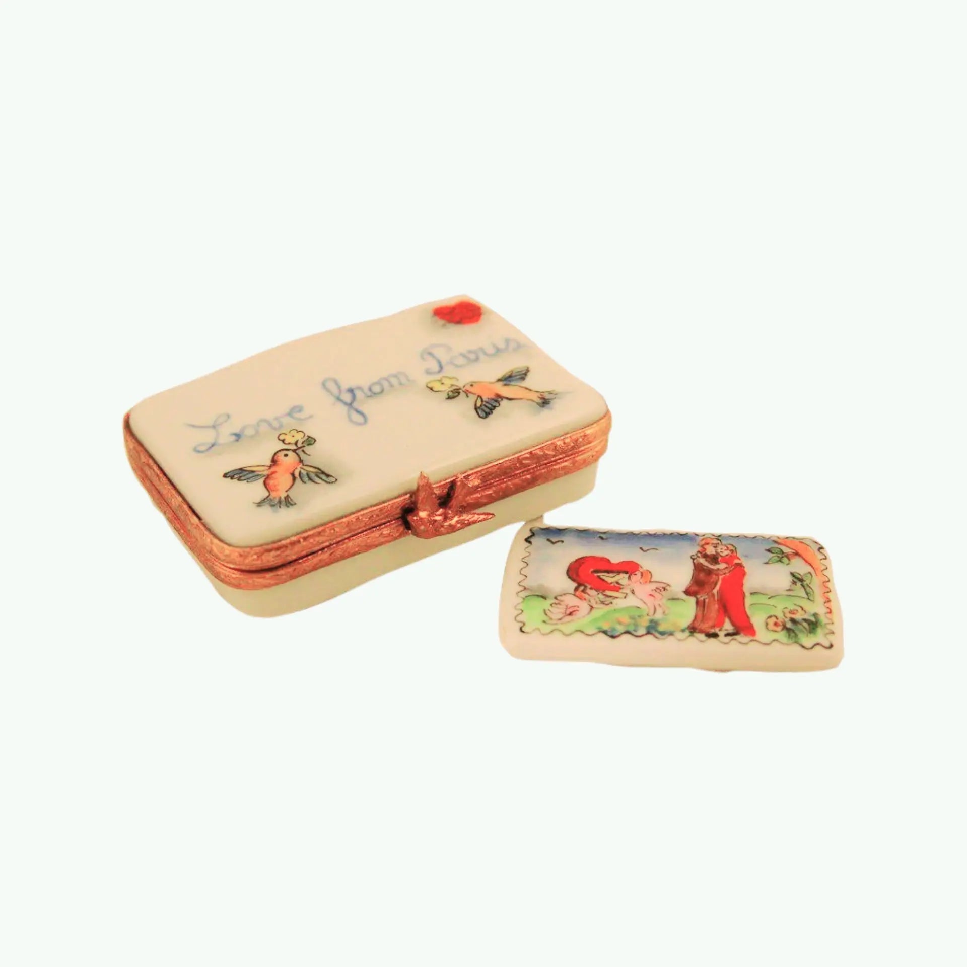 Paris Love Letter Porcelain Limoges paris france French Trinket Box