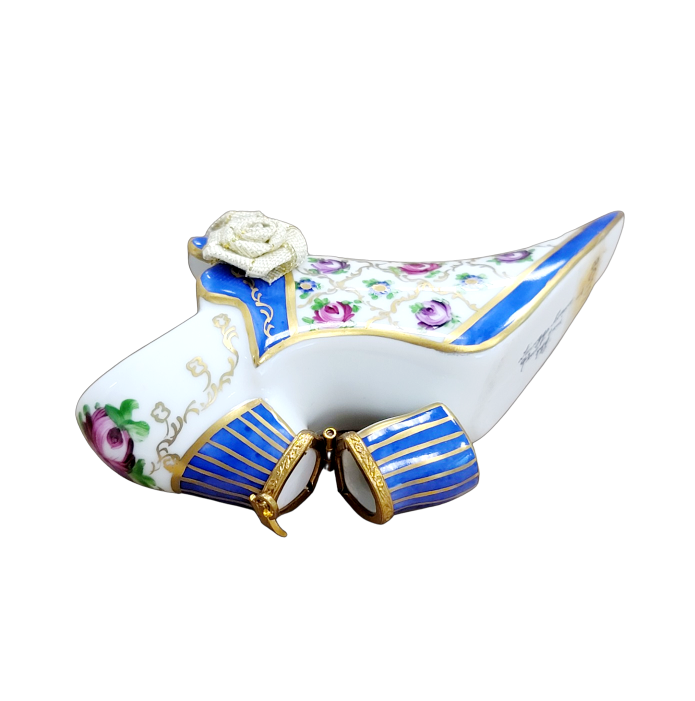 Parisian Elegance Shoe Box Porcelain Limoges shoe figurine LIMOGES BOXES French Trinket Box