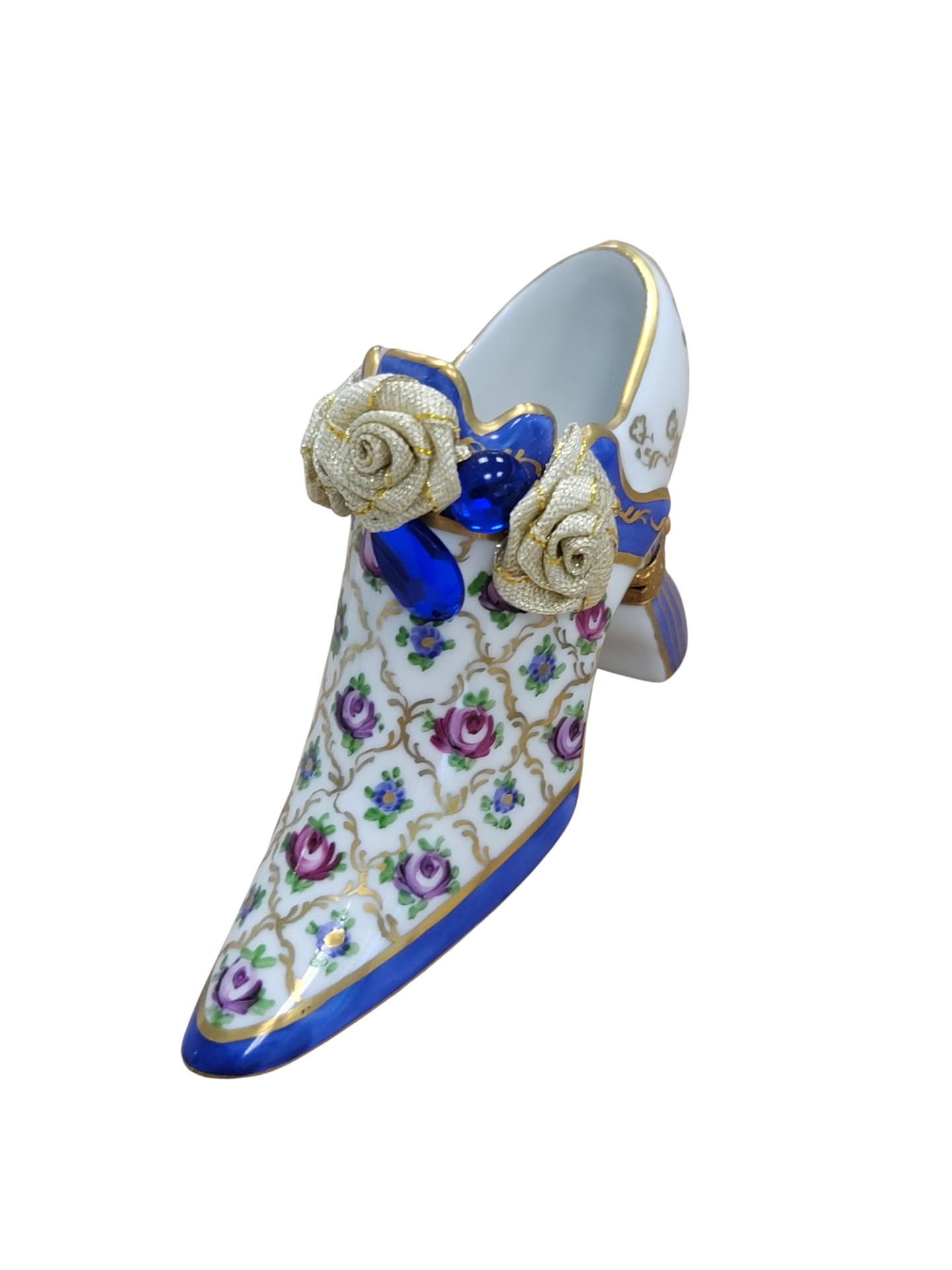 Parisian Elegance Shoe Box Porcelain Limoges shoe figurine LIMOGES BOXES French Trinket Box