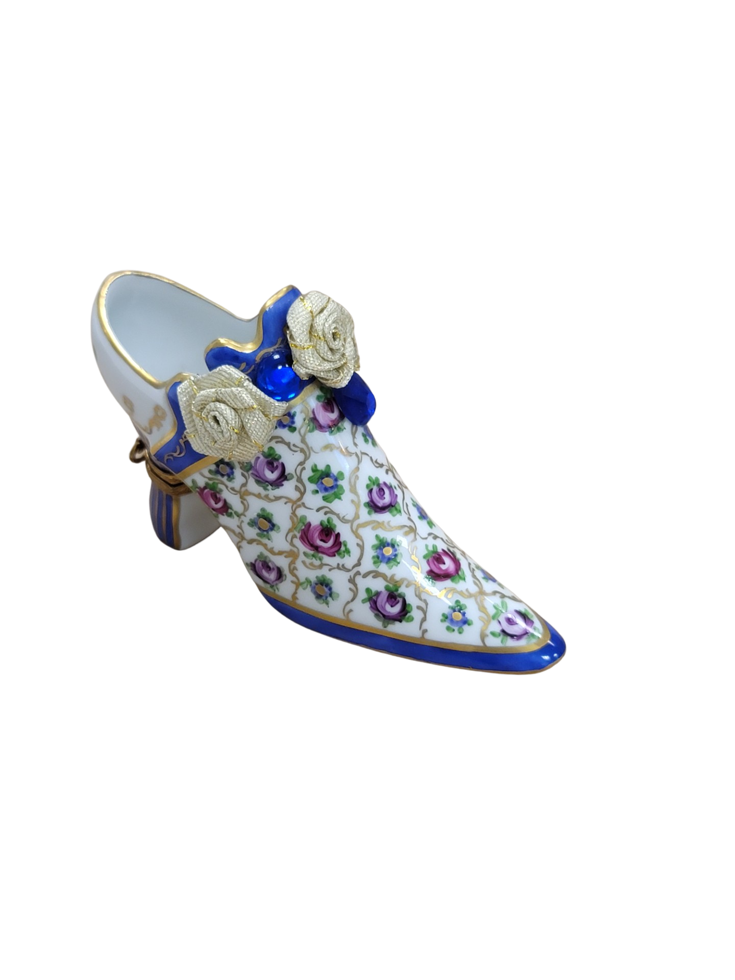 Parisian Elegance Shoe Box Porcelain Limoges shoe figurine LIMOGES BOXES French Trinket Box