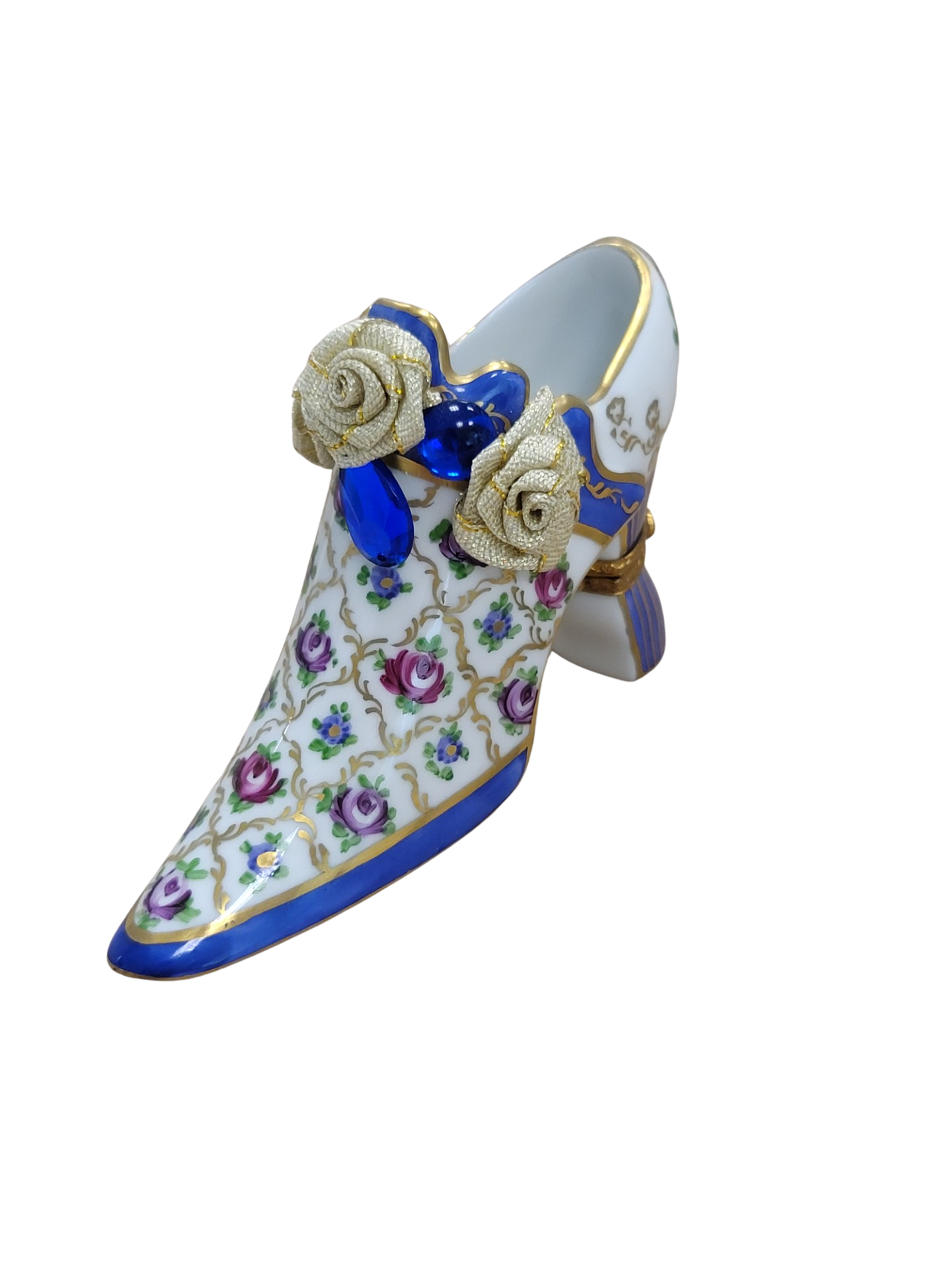 Parisian Elegance Shoe Box Porcelain Limoges shoe figurine LIMOGES BOXES French Trinket Box
