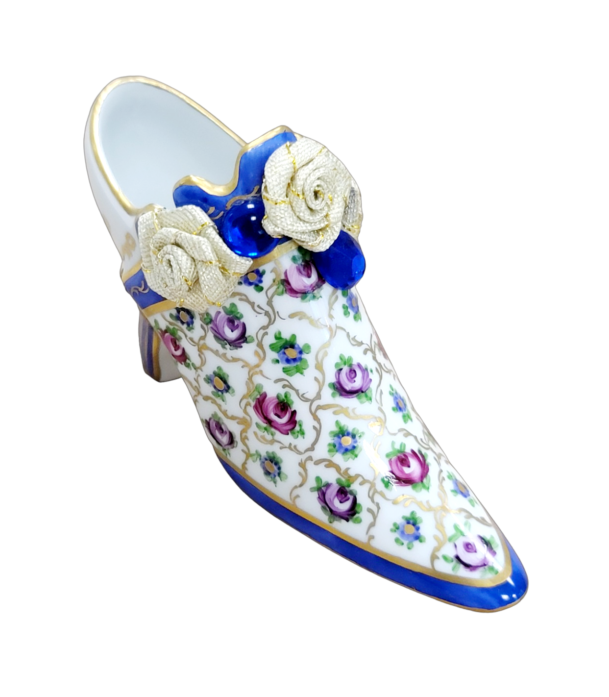 Parisian Elegance Shoe Box Porcelain Limoges shoe figurine LIMOGES BOXES French Trinket Box