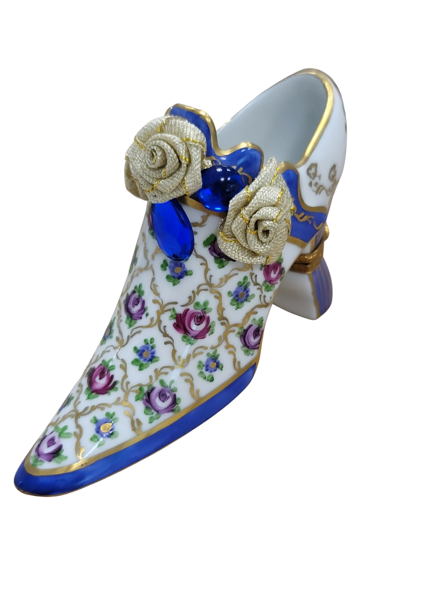 Parisian Elegance Shoe Box Porcelain Limoges shoe figurine LIMOGES BOXES French Trinket Box