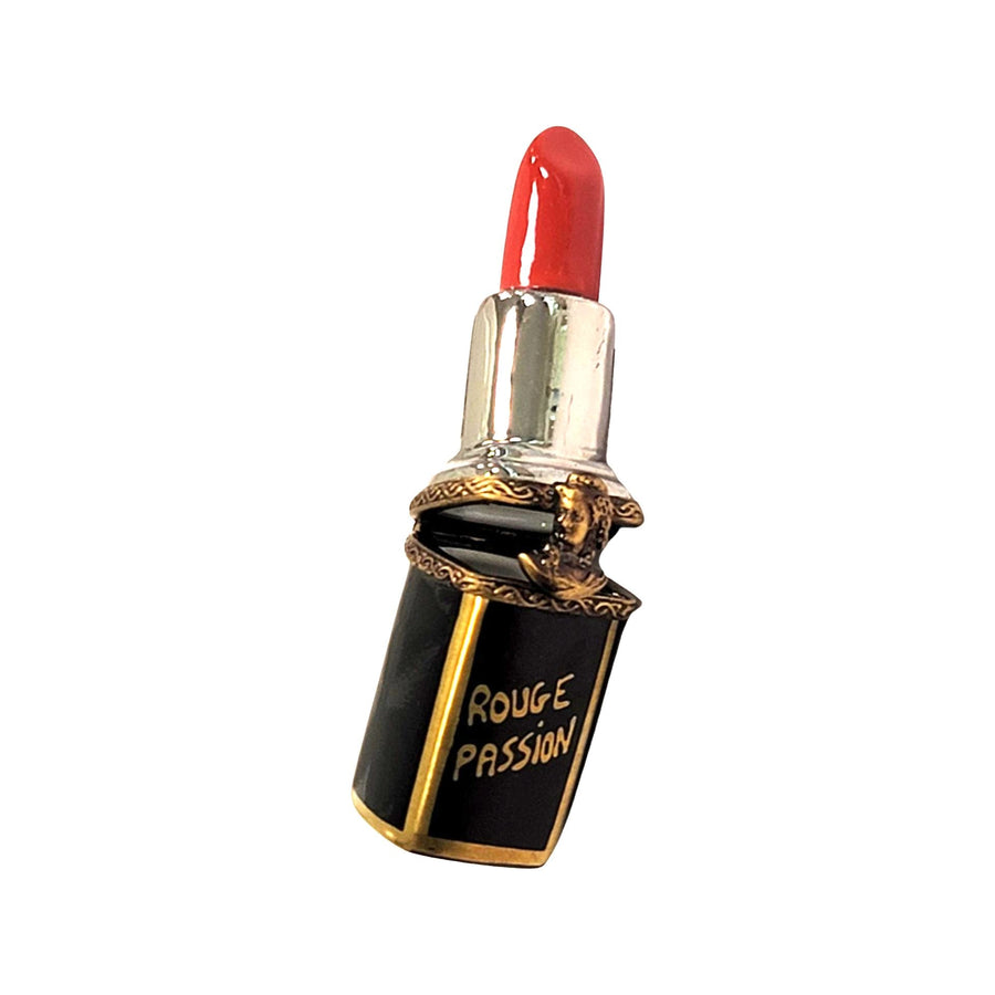 Passion Red Lipstick Figurine Porcelain Limoges fashion limoges boxes French Trinket Box