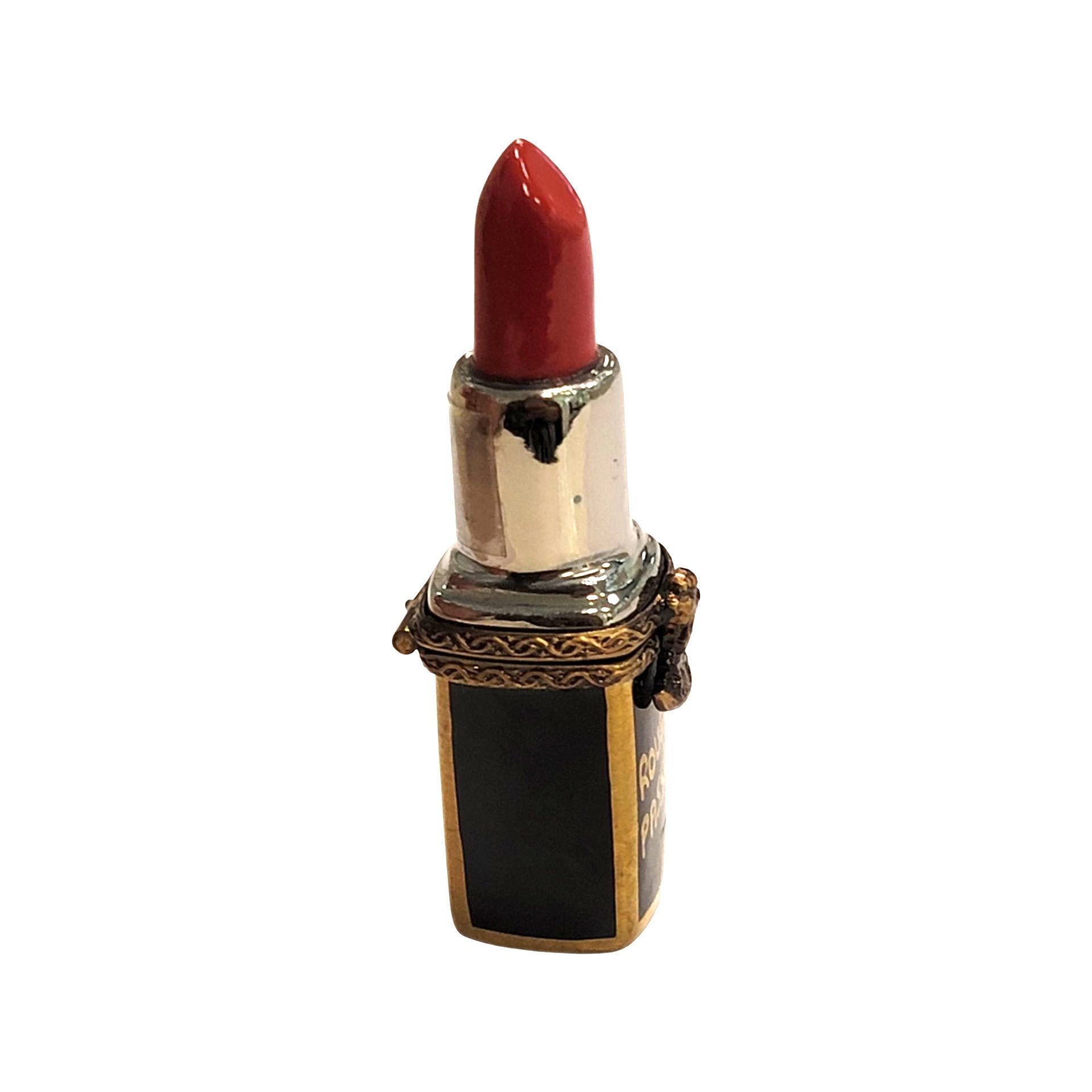 Passion Red Lipstick Figurine Porcelain Limoges fashion limoges boxes French Trinket Box
