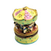 Pastel Green Carousel Figurine Porcelain Limoges Carnival French Trinket Box