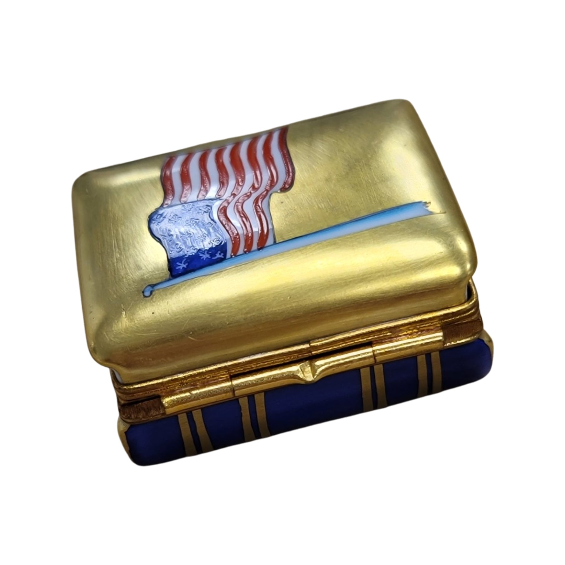 Patriotic American Flag Limoges Box Porcelain Limoges united states fashion patriotic French Trinket Box