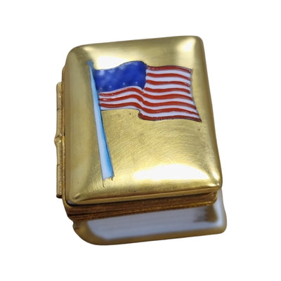 Patriotic American Flag Limoges Box Porcelain Limoges united states fashion patriotic French Trinket Box