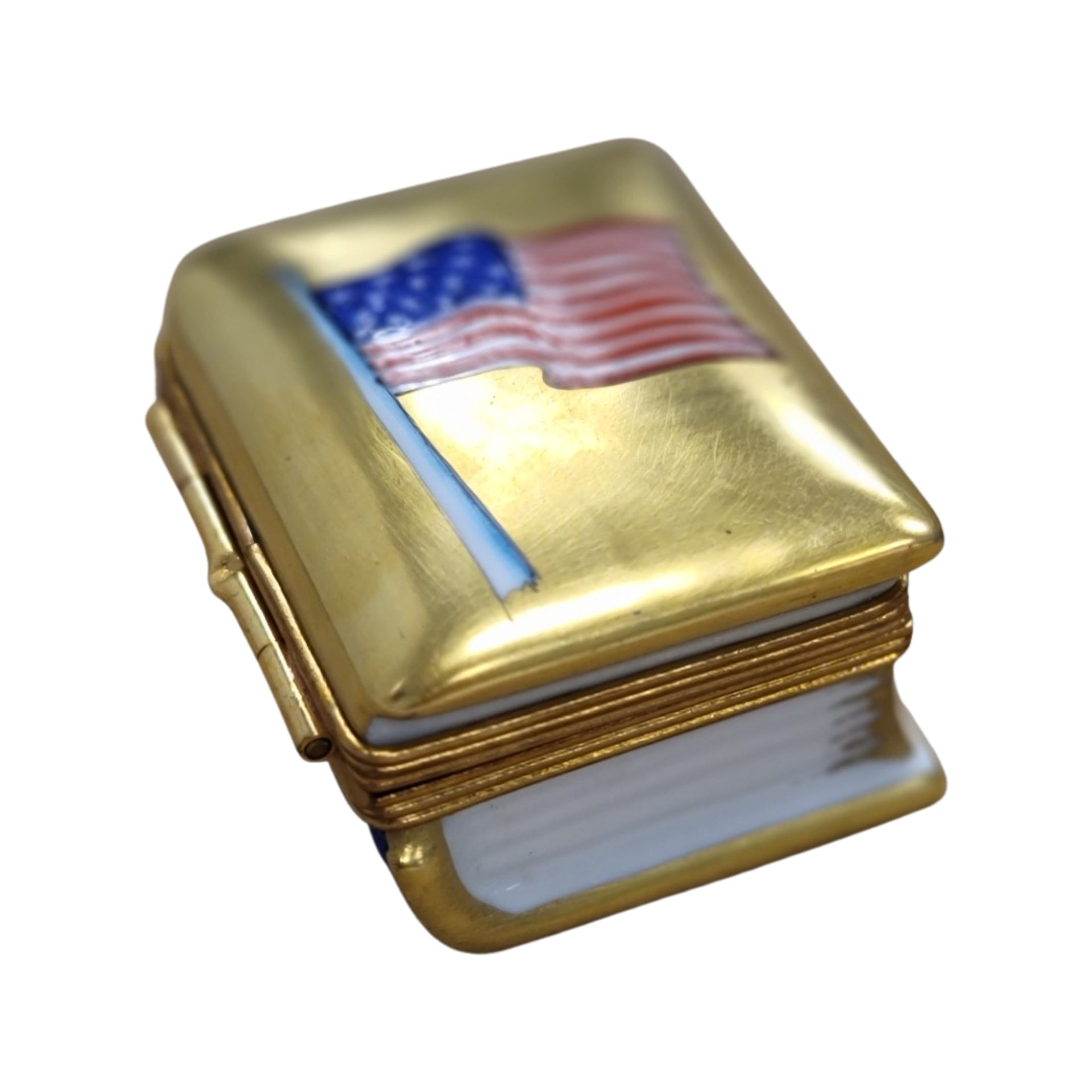 Patriotic American Flag Limoges Box Porcelain Limoges united states fashion patriotic French Trinket Box