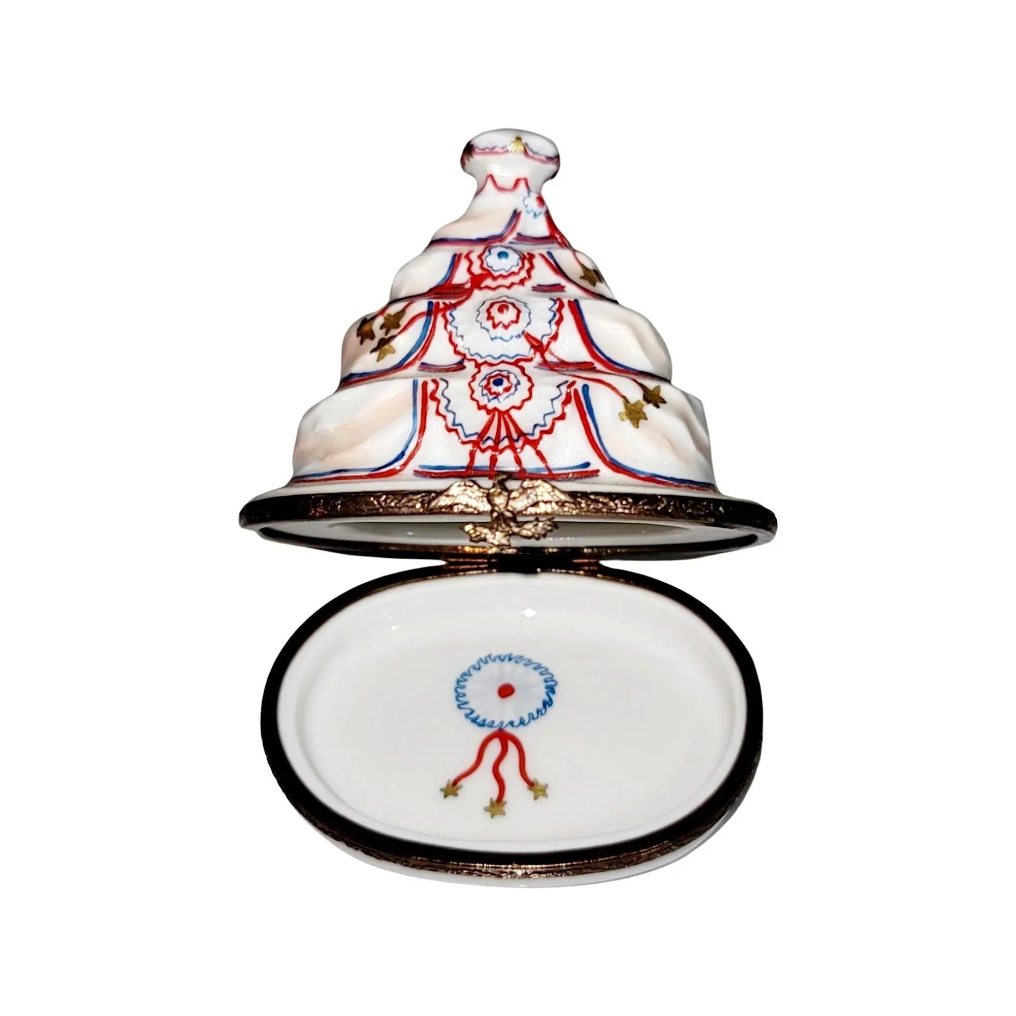 Patriotic Cake Limoges Box Porcelain Limoges united patriotic Limoges Imports Limoges Boxes French Trinket Box