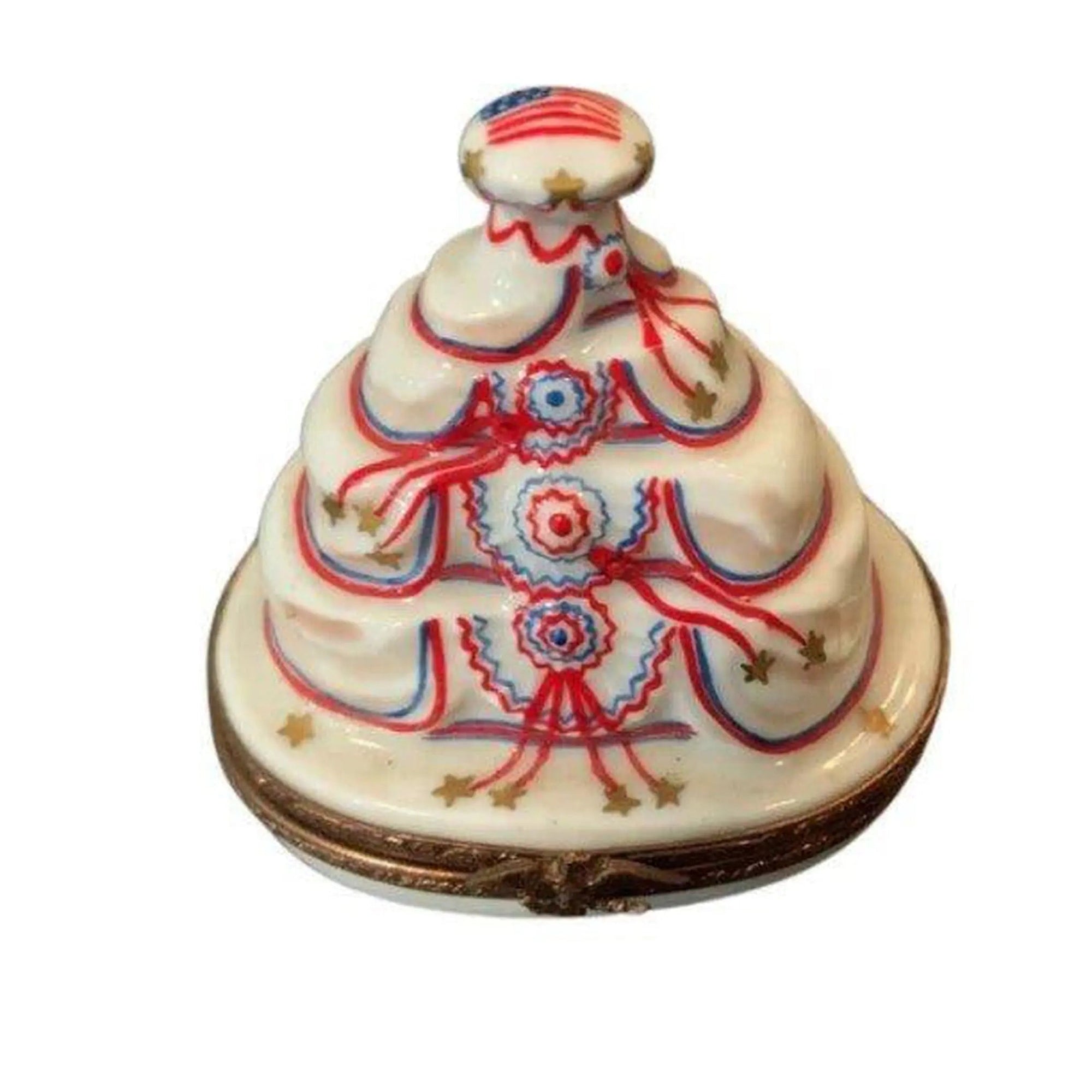 Patriotic Cake Limoges Box Porcelain Limoges united patriotic Limoges Imports Limoges Boxes French Trinket Box