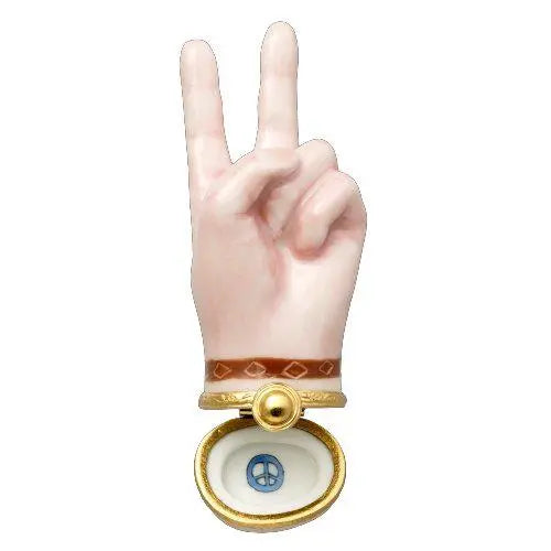 Peace Hand USA Porcelain Limoges united states patriotic French Trinket Box
