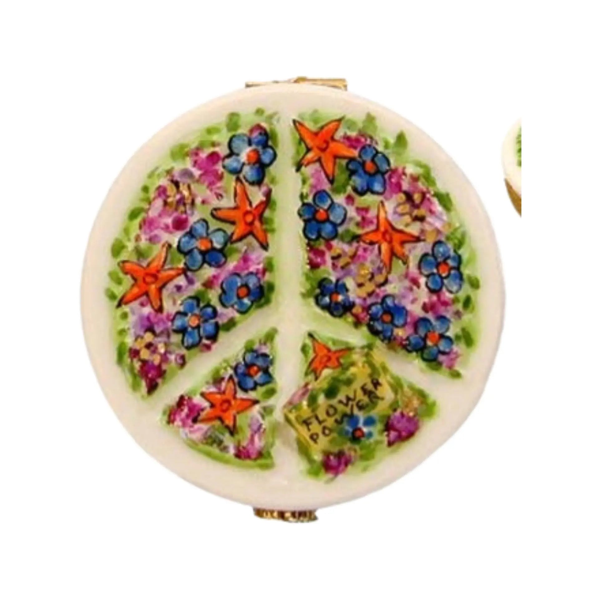 Peace Sign USA Porcelain Limoges united states patriotic French Trinket Box