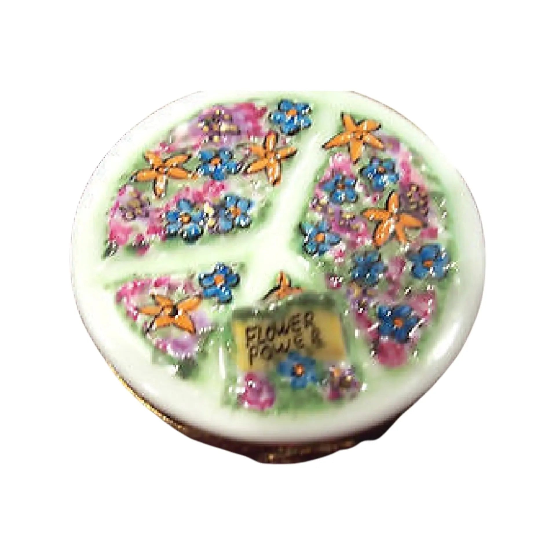 Peace Sign USA Porcelain Limoges united states patriotic French Trinket Box