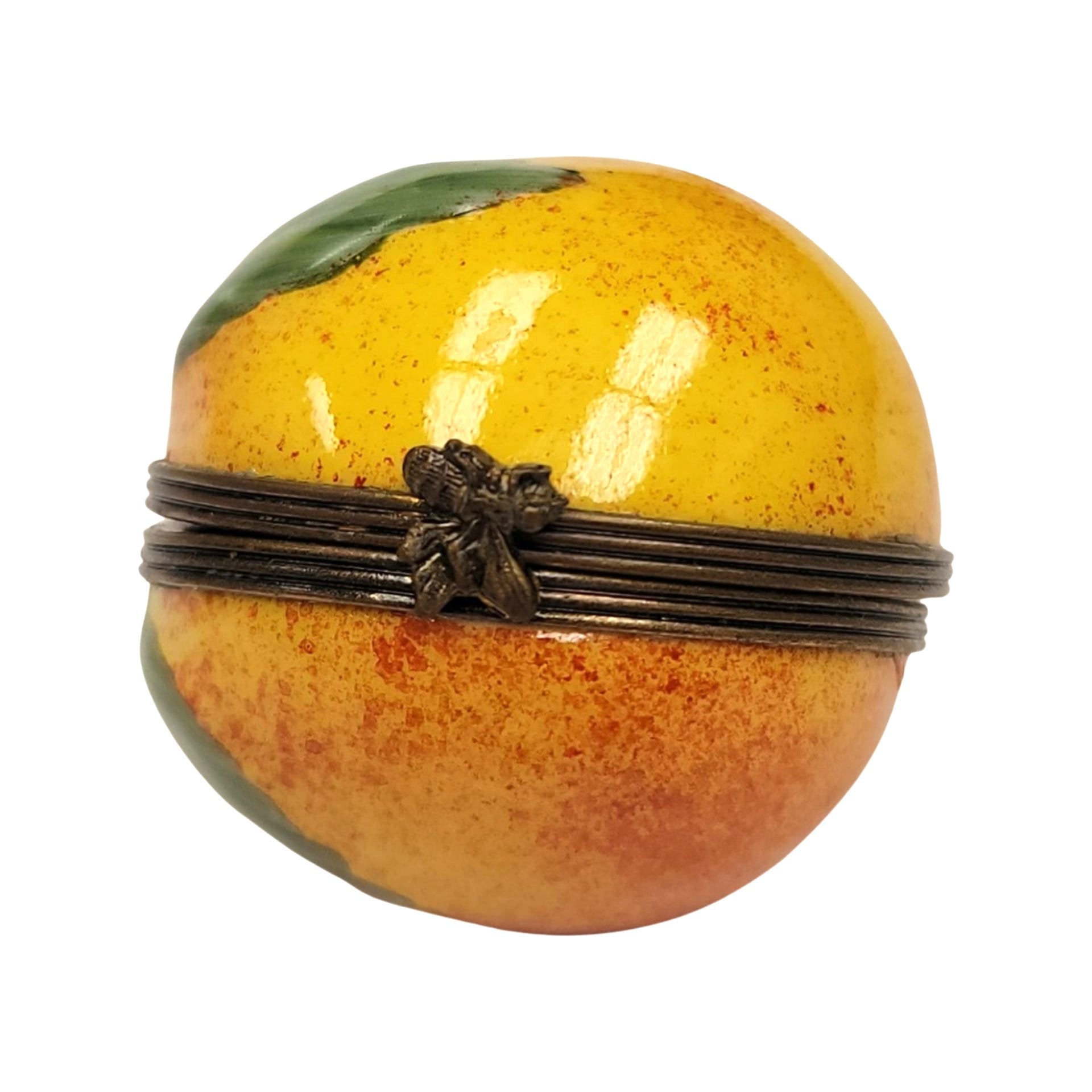 Peach Limoges Box Masterpiece Porcelain Limoges Fruit French Trinket Box