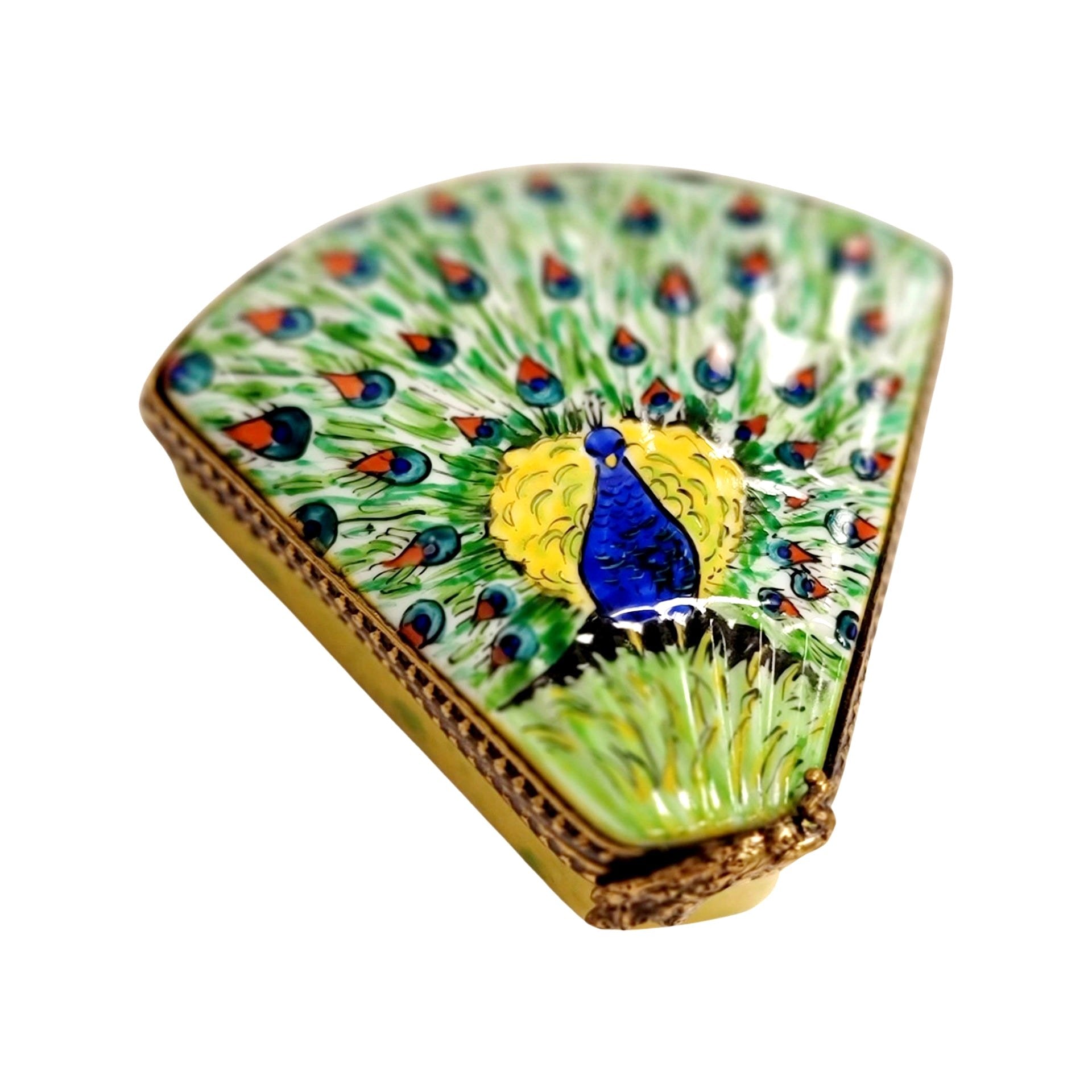 Peacock Feather Elegance Box Porcelain Limoges bird home fashion French Trinket Box