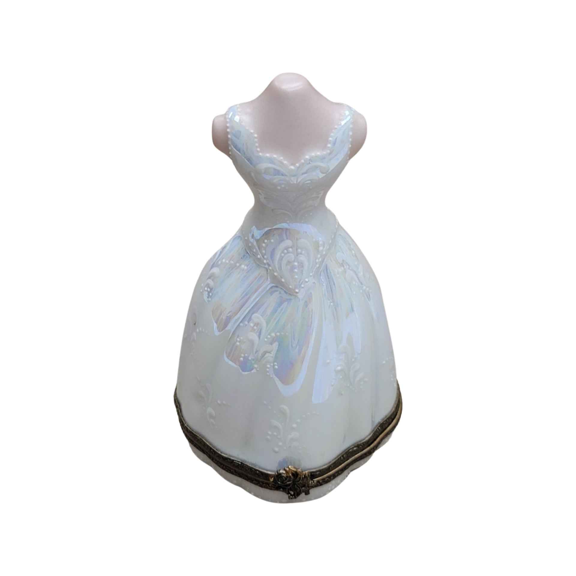 Pearl Elegance Wedding Dress Figurine Porcelain Limoges Limoges Box Women shoes hat bags wedding French Trinket Box